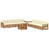 vidaXL Outdoor-Sofagarnitur mit Kissen 9 pcs Natur und Creme