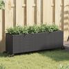 vidaXL Hochbeet mit Rollen & 3 F&auml;chern Schwarz 107x32x38cm Poly Rattan