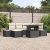 vidaXL Garten-Sofa-Set mit Kissen 7 pcs Schwarz und Creme
