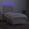vidaXL Boxspringbett mit Matratze & LED Creme 100x200 cm Stoff