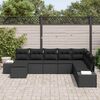 vidaXL Garten-Sofa-Set mit Kissen 8 pcs Schwarz Poly-Rattan