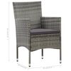 vidaXL 4-tlg. Garten-Lounge-Set mit Auflagen Poly Rattan Grau