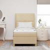 vidaXL Boxspringbett mit Matratze Dunkelgrau 90x190 cm Creme Stoff