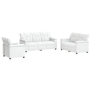 vidaXL Sofa-Set 3 pcs Wei&szlig; Kunstleder