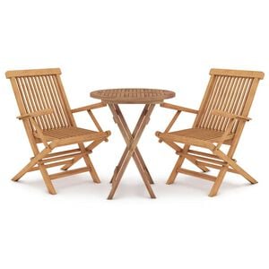 vidaXL 3-tlg. Garten-Essgruppe Massivholz Teak