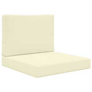 vidaXL Sofakissen f&uuml;r drau&szlig;en 2 pcs Creme Polyester