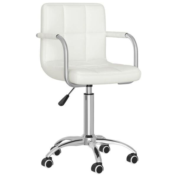 vidaXL Esszimmerst&uuml;hle 4 Stk. Drehbar Wei&szlig; Kunstleder