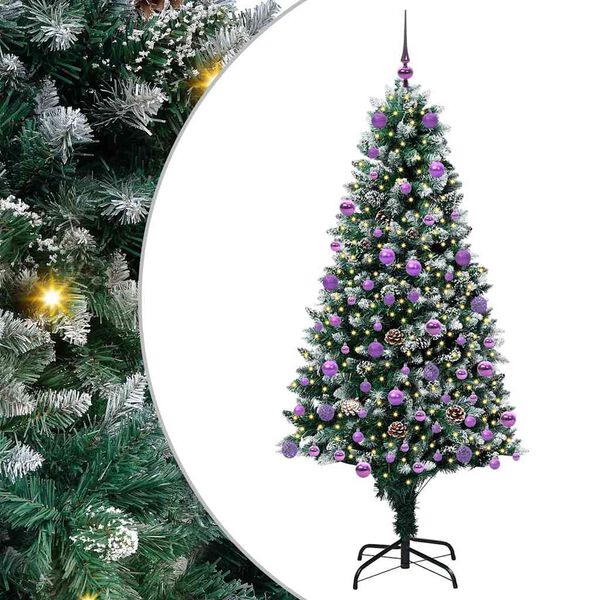 vidaXL K&uuml;nstlicher Weihnachtsbaum mit 300 LEDs mit St&auml;nder Gr&uuml;n 180 cm