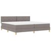 vidaXL LED Boxspringbett mit Kopfteil Taupe 200 x 200 cm Stoff