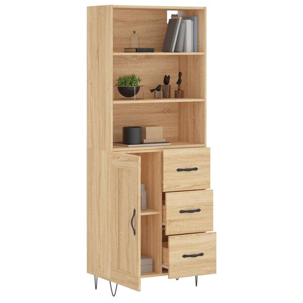 vidaXL Highboard Sonoma-Eiche 69,5x34x180 cm Holzwerkstoff
