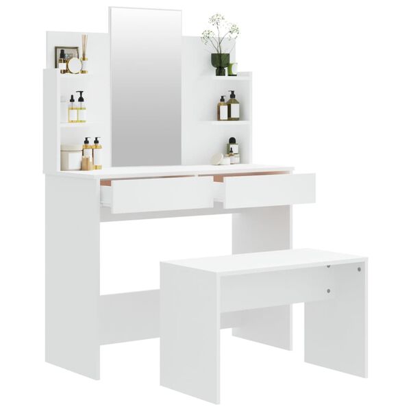vidaXL Schminktisch-Set Wei&szlig; 96x40x142 cm