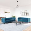 vidaXL 2-tlg. Chesterfield-Sofa-Set mit Nackenrollen Blau Samt