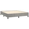 vidaXL Boxspringbett mit Matratze Hellgrau 160x200 cm Samt