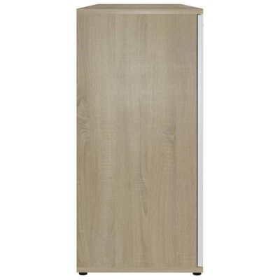 vidaXL Sideboard Weiß und Sonoma-Eiche 120×35,5×75 cm Spanplatte