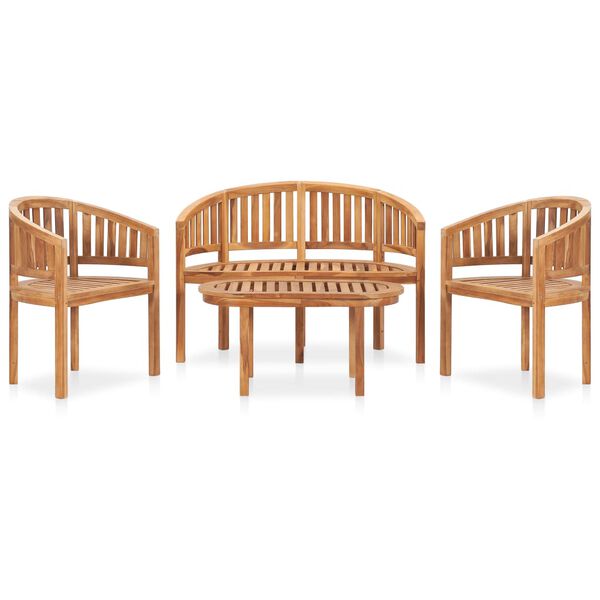 vidaXL 4-tlg. Garten-Lounge-Set Massivholz Teak