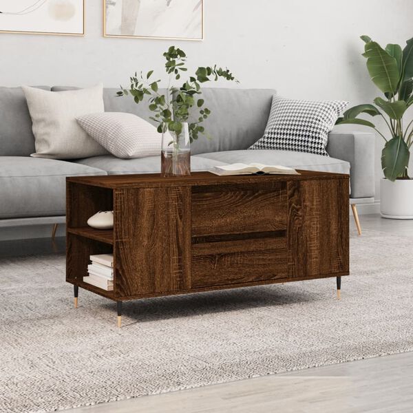 vidaXL Couchtisch Braun Eichen-Optik 102x44,5x50 cm Holzwerkstoff