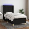 vidaXL Boxspringbett mit Matratze & LED Schwarz 90x190 cm Stoff