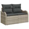 vidaXL Gartensofa-set mit Speicher 4 pcs Hellgrau Poly-Rattan