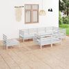 vidaXL 8-tlg. Garten-Lounge-Set Massivholz Kiefer Wei&szlig;
