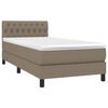vidaXL Boxspringbett mit Matratze & LED Taupe 90x200 cm Stoff
