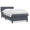 vidaXL Boxspringbett mit Matratze Dunkelgrau 80x210 cm Samt