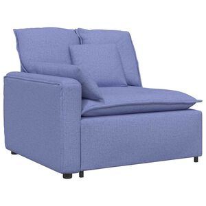 vidaXL Modulares Sofa Endmodul mit Armlehne Kissen Jeansblau 100 cm