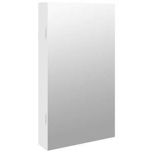 vidaXL Spiegel-Schmuckschrank mit LED-Beleuchtung Wandmontage Wei&szlig;