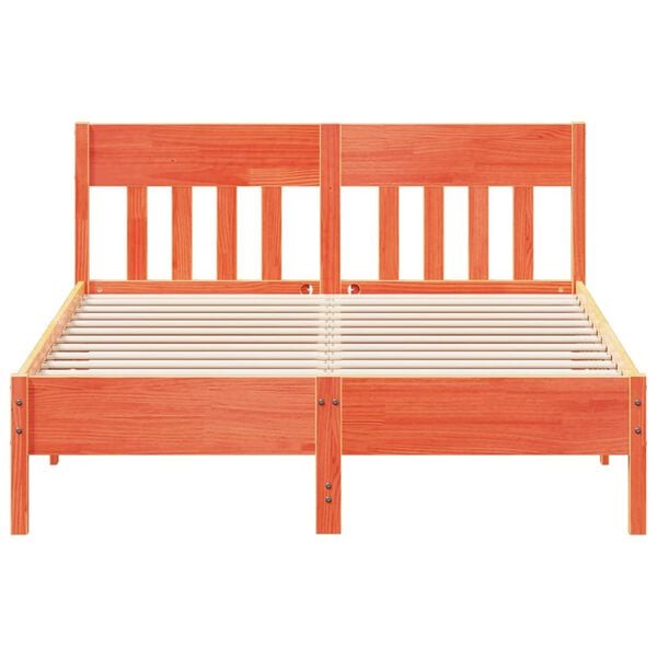 vidaXL Massivholzbett ohne Matratze Wachsbraun 120x200 cm Kiefernholz