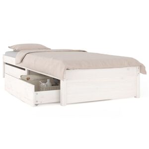 vidaXL Bett mit Schubladen Wei&szlig; 75x190 cm