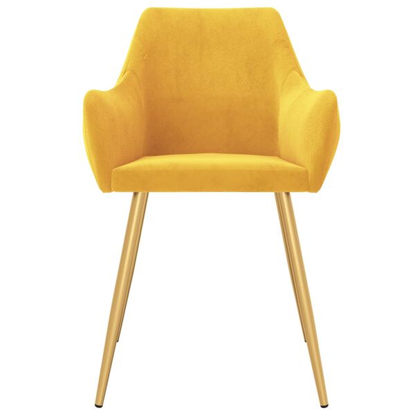 vidaXL Esszimmerst&uuml;hle 4 Stk. Gelb Samt