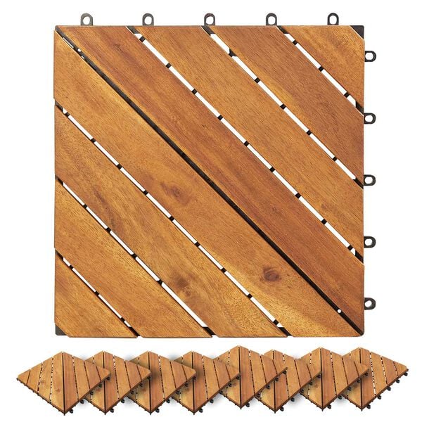 vidaXL Terrassenfliese 10 pcs Braun 30 x 30 cm Akazien-Hartholz