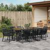 vidaXL Garten Essgruppe 9 pcs Schwarz Pulverbeschichteter Stahl