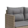 vidaXL 5-tlg. Garten-Sofagarnitur mit Kissen Beige Poly Rattan