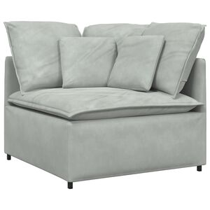 vidaXL Modulares Sofa Eckmodul mit Kissen Hellgrau 100 cm