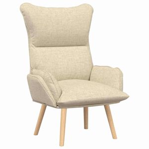 vidaXL Sessel Creme 69 x 74 x 93 cm Stoff und Sperrholz