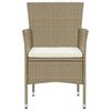 vidaXL 7-tlg. Garten-Essgruppe mit Kissen Poly Rattan Beige