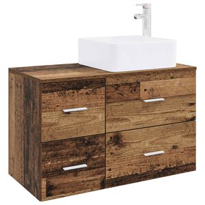 vidaXL Badezimmerm&ouml;bel-Set 2 pcs Altholz Holzwerkstoff