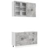 vidaXL K&uuml;cheneinheit LUCCA 4 pcs Betongrau Holzwerkstoff