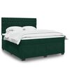 vidaXL Boxspringbett mit Matratze Dunkelgr&uuml;n 180x200 cm Samt