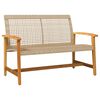 vidaXL 5-tlg. Garten-Lounge-Set Beige Poly Rattan und Akazienholz