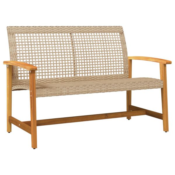 vidaXL 5-tlg. Garten-Lounge-Set Beige Poly Rattan und Akazienholz