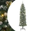 vidaXL K&uuml;nstlicher schlanker Weihnachtsbaum Gr&uuml;n und Wei&szlig; 240 cm