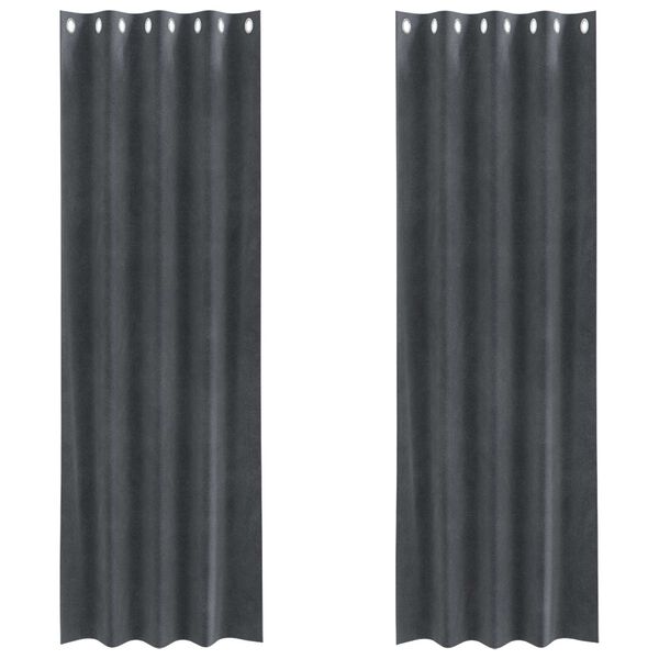vidaXL Verdunkelungsvorh&auml;nge 2 pcs Hellgrau 140 x 225 cm Samt