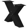 vidaXL Couchtischbeine X-Form 2 Stk. Schwarz 60x(30-31) cm Stahl