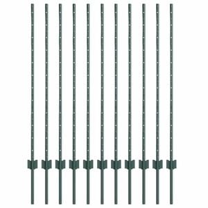 vidaXL Eingebetteter Zaunpfosten 11 Stk. Gr&uuml;n 160 cm