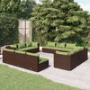 vidaXL 12-tlg. Garten-Lounge-Set mit Kissen Poly Rattan Braun