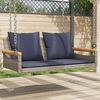 vidaXL H&auml;ngebank mit Kissen Grau 109x62x40 cm Poly Rattan