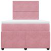 vidaXL Boxspringbett mit Matratze Rosa 120x190 cm Samt