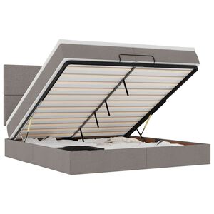vidaXL Ottoman-Bett mit Matratzen & LEDs Taupe 200x200 cm Stoff