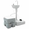 vidaXL Camping Toiletten-Set 2 stk. Grau 50,5 x 33 x 103 cm
